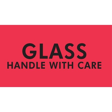 Decker Tape Products Label, DL3621, GLASS HANDLE WITH CARE, 2" X 3" DL3621